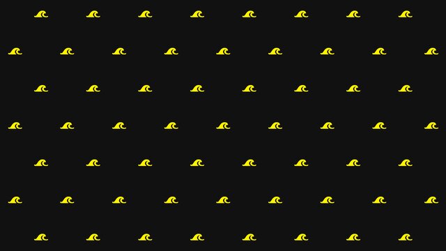 LMH virtual background Wave pattern, yellow on black
