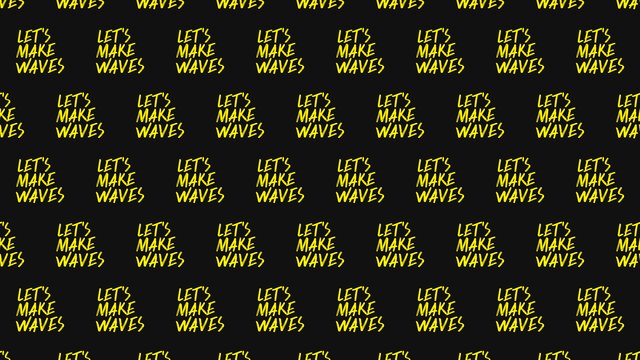 LMH virtual background Make Waves Stacked, yellow on black
